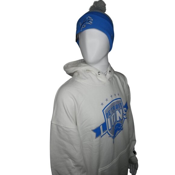 Starter NFL Team Apparel Detroit Lions Men's White Pullover‎ Hoodie Size XXL - Picture 5 of 16